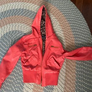 Pink faux leather jacket